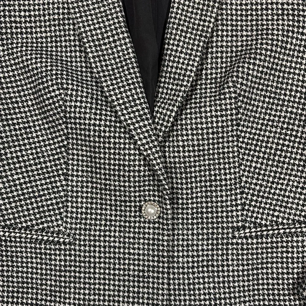 NWT J. Crew Factory Petite sparkle houndstooth one-button blazer